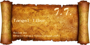 Tangel Tibor névjegykártya